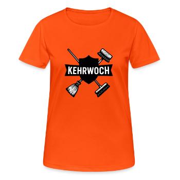 Kehrwoch Schwabisch - Frauen T-Shirt atmungsaktiv - Neonorange - Vorne - AI Model Female 172 dark (172cm)