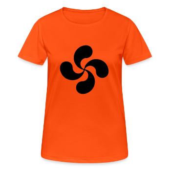 lauburu - croix basque - T-shirt respirant Femme - orange néon - Devant - AI Model Female 172 dark (172cm)