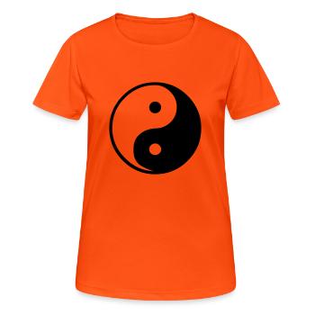 Ying Yang - Frauen T-Shirt atmungsaktiv - Neonorange - Vorne - AI Model Female 172 dark (172cm)