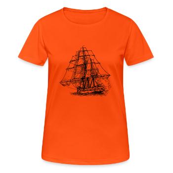 Schiff - Frauen T-Shirt atmungsaktiv - Neonorange - Vorne - AI Model Female 172 dark (172cm)