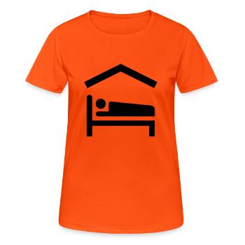 Bed, Backpacker, House, Haus, Herberge - T-shirt respirant Femme - orange néon - Devant - AI Model Female 172 dark (172cm)