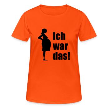 Enceinte, j'étais! - T-shirt respirant Femme - orange néon - Devant - AI Model Female 172 dark (172cm)
