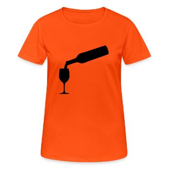 vin bouteille - T-shirt respirant Femme - orange néon - Devant - AI Model Female 172 dark (172cm)