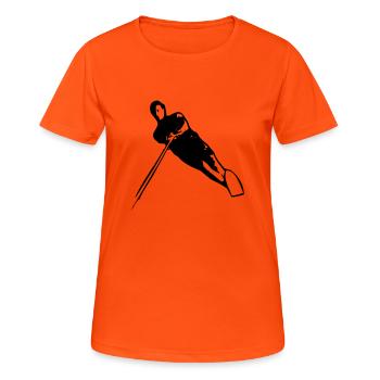 wasserski - Frauen T-Shirt atmungsaktiv - Neonorange - Vorne - AI Model Female 172 dark (172cm)