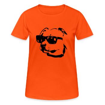 Amstaff - Frauen T-Shirt atmungsaktiv - Neonorange - Vorne - AI Model Female 172 dark (172cm)