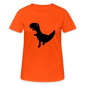 Der Dino von Cactus Run - Frauen T-Shirt atmungsaktiv - Neonorange - Vorne - AI Model Female 172 dark (172cm)