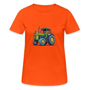 Tractor Tractor - Women's Breathable T-Shirt - neon orange - Front - AI Model Female 172 dark (172cm)