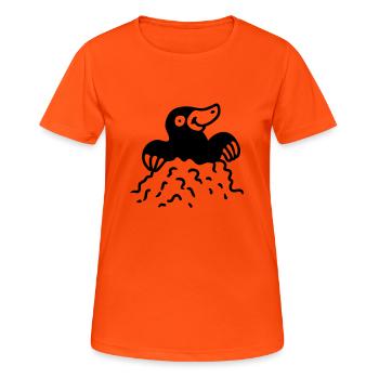 Maulwurf - line - Frauen T-Shirt atmungsaktiv - Neonorange - Vorne - AI Model Female 172 dark (172cm)