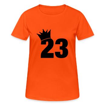 23_krone_f1 - Women's Breathable T-Shirt - neon orange - Front - AI Model Female 172 dark (172cm)