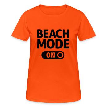 beach mode - Frauen T-Shirt atmungsaktiv - Neonorange - Vorne - AI Model Female 172 dark (172cm)