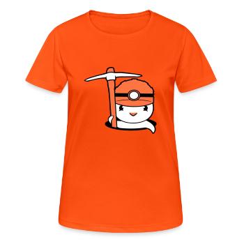 Duck Bottom Hole Miner Pickaxe Helmet Lamp Cute - Women's Breathable T-Shirt - neon orange - Front - AI Model Female 172 dark (172cm)