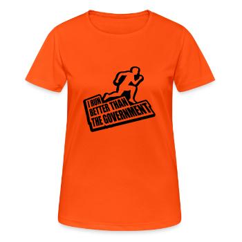 mieux fonctionner que le gouvernement - T-shirt respirant Femme - orange néon - Devant - AI Model Female 172 dark (172cm)