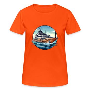 Super Yacht - T-shirt respirant Femme - orange néon - Devant - AI Model Female 172 dark (172cm)