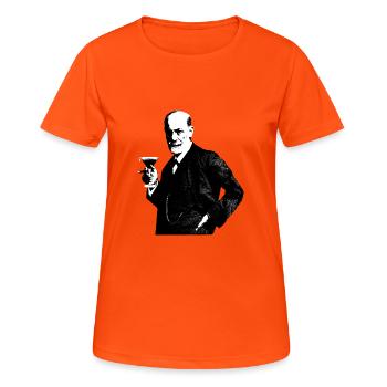 Sigmund Freud - Frauen T-Shirt atmungsaktiv - Neonorange - Vorne - AI Model Female 172 dark (172cm)