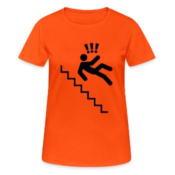 treppen_f1 - T-shirt respirant Femme - orange néon - Devant - AI Model Female 172 dark (172cm)
