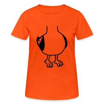 Couette de costume sans tête - T-shirt respirant Femme - orange néon - Devant - AI Model Female 172 dark (172cm)