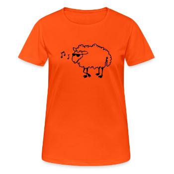 Bespectacled Schafe - Frauen T-Shirt atmungsaktiv - Neonorange - Vorne - AI Model Female 172 dark (172cm)