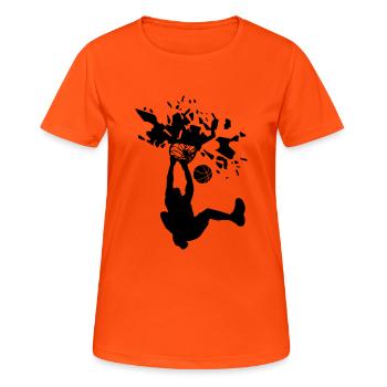 basketball slam dunk smash panier de basketball - T-shirt respirant Femme - orange néon - Devant - AI Model Female 172 dark (172cm)