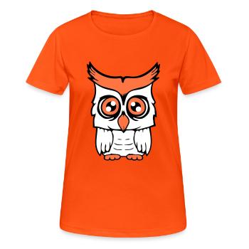 Owl Bird Eagle Owl Night Bird Barn Owl Owl Comic - Women's Breathable T-Shirt - neon orange - Front - AI Model Female 172 dark (172cm)