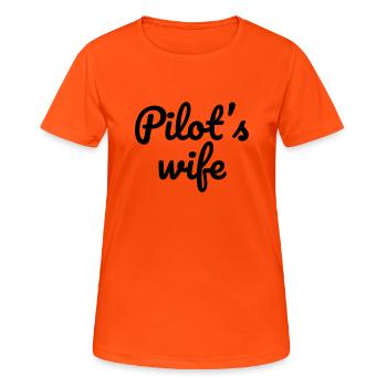 Pilots wife | Pilot's wife | Do not address - Women's Breathable T-Shirt - neon orange - Front - AI Model Female 172 dark (172cm)