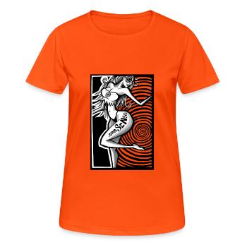 hypnotic love - Frauen T-Shirt atmungsaktiv - Neonorange - Vorne - AI Model Female 172 dark (172cm)