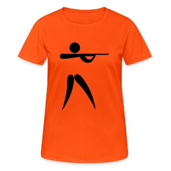 shooting os - Frauen T-Shirt atmungsaktiv - Neonorange - Vorne - AI Model Female 172 dark (172cm)