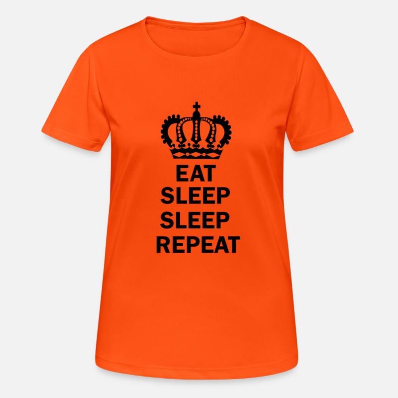 Eat Sleep Sleep Repeat - Women's Breathable T-Shirt - neon orange
