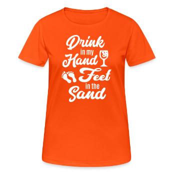 Sommer Sonne Strand Urlaub Beachparty Cocktail Fun - Frauen T-Shirt atmungsaktiv - Neonorange - Vorne - AI Model Female 172 dark (172cm)