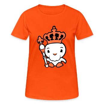 Oiseau Roi Couronne Souverain Barbe Ancien Empire - T-shirt respirant Femme - orange néon - Devant - AI Model Female 172 dark (172cm)