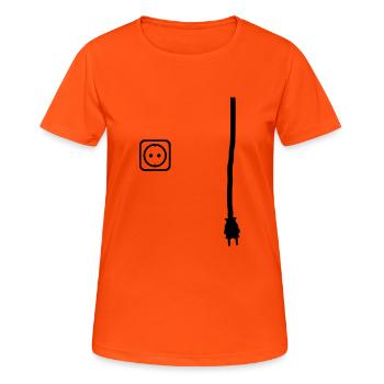 Connector and socket to put power on things - Women's Breathable T-Shirt - neon orange - Front - AI Model Female 172 dark (172cm)