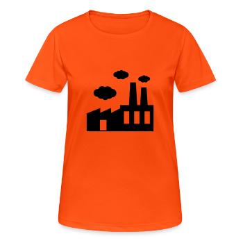 Fabrik - dunkle Wolken - Frauen T-Shirt atmungsaktiv - Neonorange - Vorne - AI Model Female 172 dark (172cm)