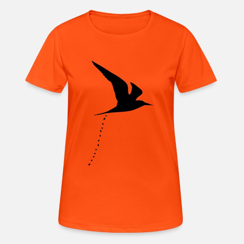 bird shit shit shit forming 1c - Women's Breathable T-Shirt - neon orange