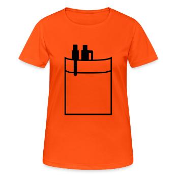 tasche_stifte__f1 - Frauen T-Shirt atmungsaktiv - Neonorange - Vorne - AI Model Female 172 dark (172cm)