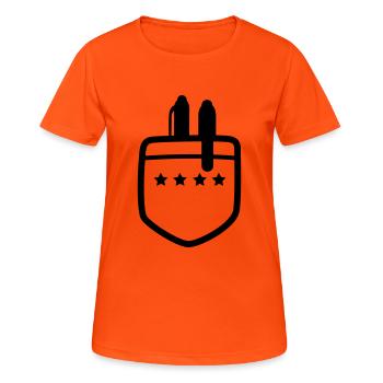 geek - Women's Breathable T-Shirt - neon orange - Front - AI Model Female 172 dark (172cm)