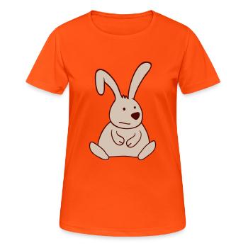 Lapin s’ennuie Ennuyeux Gros potelé - T-shirt respirant Femme - orange néon - Devant - AI Model Female 172 dark (172cm)