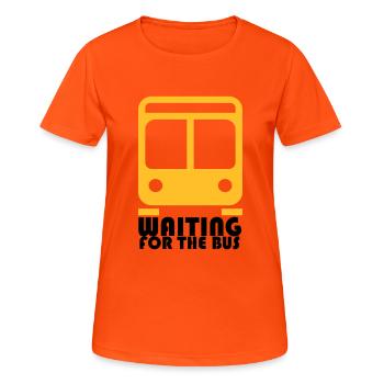 WAITING FOR THE BUS yellow version - Women's Breathable T-Shirt - neon orange - Front - AI Model Female 172 dark (172cm)