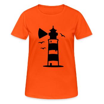 phare - T-shirt respirant Femme - orange néon - Devant - AI Model Female 172 dark (172cm)