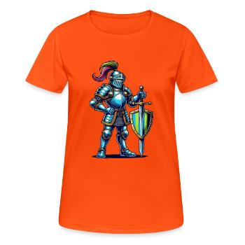 ritter comic - Frauen T-Shirt atmungsaktiv - Neonorange - Vorne - AI Model Female 172 dark (172cm)