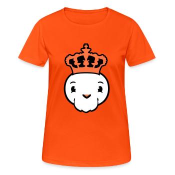 Oiseau Roi Couronne Souverain Barbe Ancien Empire - T-shirt respirant Femme - orange néon - Devant - AI Model Female 172 dark (172cm)