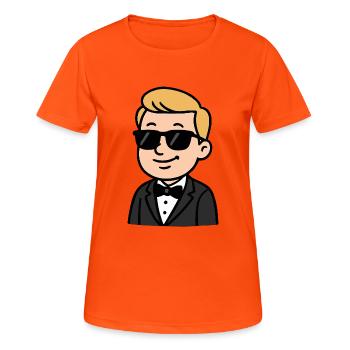 braeutigam sonnenbrille comic - Frauen T-Shirt atmungsaktiv - Neonorange - Vorne - AI Model Female 172 dark (172cm)
