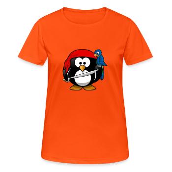 manchot - T-shirt respirant Femme - orange néon - Devant - AI Model Female 172 dark (172cm)