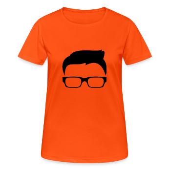 Hipster - Frauen T-Shirt atmungsaktiv - Neonorange - Vorne - AI Model Female 172 dark (172cm)