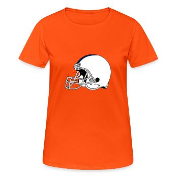 Casque de football - T-shirt respirant Femme - orange néon - Devant - AI Model Female 172 dark (172cm)