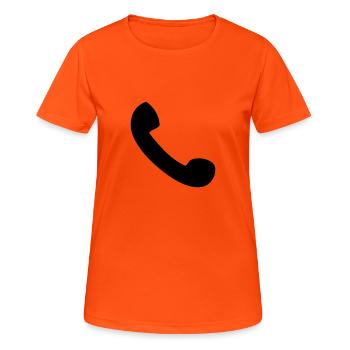 Phone - Women's Breathable T-Shirt - neon orange - Front - AI Model Female 172 dark (172cm)