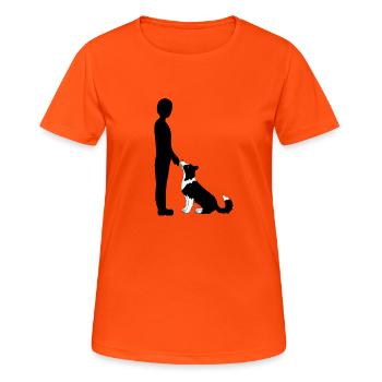 Obedience Hölzchen 3 - Frauen T-Shirt atmungsaktiv - Neonorange - Vorne - AI Model Female 172 dark (172cm)