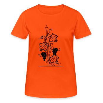 vigne vin lune nuit - T-shirt respirant Femme - orange néon - Devant - AI Model Female 172 dark (172cm)