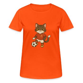 Manchester foot - T-shirt respirant Femme - orange néon - Devant - AI Model Female 172 dark (172cm)
