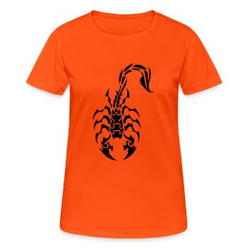Tribal Scorpion - Women's Breathable T-Shirt - neon orange - Front - AI Model Female 172 dark (172cm)