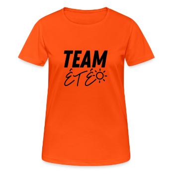 Team été - T-shirt respirant Femme - orange néon - Devant - AI Model Female 172 dark (172cm)