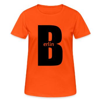 Berlin - T-shirt respirant Femme - orange néon - Devant - AI Model Female 172 dark (172cm)